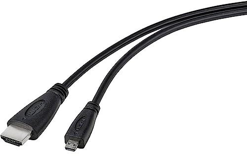 TRU Components HDMI Anschlusskabel HDMI-A Stecker, HDMI-Micro-D Stecker 1.80m Schwarz TC-9449896 HDM