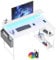 BEXEVUE Eckschreibtisch mit Steckdosenleiste LED – 120x70 cm Ergonomic Kleiner L-förmiger Ablagefächer, Umkehrbarer PC Ecktisch Computertisch, Corner Gaming Tisch, Studium Arbeit Zuhause Schlafzimmer