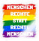Spreadshirt Menschenrechte Statt Rechte Menschen Regenbogen Sticker, max. 10x10 cm, 10 x 10 cm, Transparent glänzend