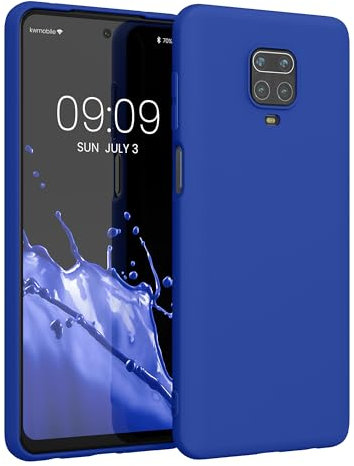 kwmobile Funda para Xiaomi Redmi Note 9S / 9 Pro / 9 Pro MAX Carcasa - Ultrafina de TPU y Silicona con Bordes elevados anticaídas - Azul báltico