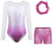 Sinoeem Gymnastikanzug Kinder Mädchen mit Haarband und Tanz Shorts, Langarm/Ärmellos Turnanzug Ballettröckchen Kleid Trikotanzug Tanz Kleid Gymnastik Dancewear (Rosa-Langarm, 9-10 Jahr)
