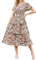 Women Beach Swing Party Dress 1950s Vintage Flared Office Formal Dress Short Sleeve Bridesmaid Dresses Pink Flower 2 XXL