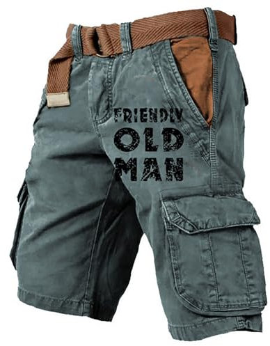 Caxndycing Kurze Hosen Herren Cargo Shorts Sommer Freizeithose Kurze Elastische Taille Chino Shorts Mit Taschen Cargo Shorts Chino Laufshorts Einfarbig Locker Cargohose