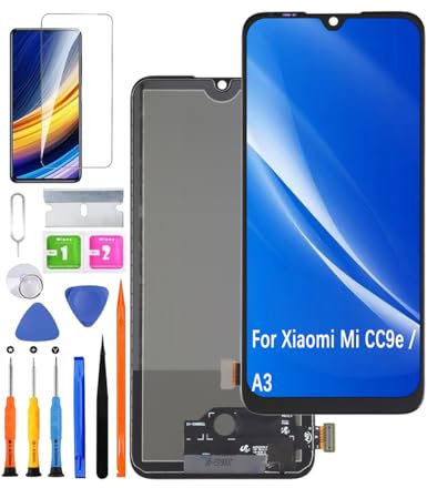 HLYGZX Pantalla de repuesto para pantalla LCD Xiaomi Mi CC9e/A3 TFT, M1906F9SH M1906F9SI, pantalla LCD, pantalla táctil, digitalizador, kit de piezas de reparación (sin huellas dactilares)