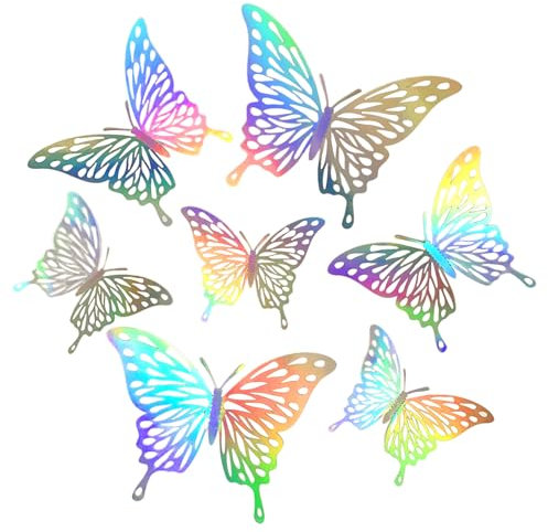 72 adesivi da parete con farfalle 3D, motivo farfalle, decorazione da parete, motivo farfalle, farfalle, decorazione rimovibile e decorativa, carta colorata