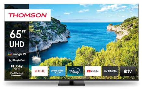 THOMSON 65 Pouces (165cm) Google TV 4K UHD Contrôle Vocale Google Assistant Smart TV - 65UG5C14-2024
