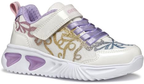 Geox J Assister Girl A Basket, White/Multicolor, 32 EU