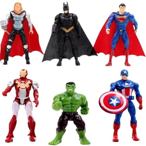 6pcs Superhero Action Figures set/Toy Gift for Kids, Party Bag Fillers for Kids, Party Supplies for Kids,Toys for Kids, Action Figures Gift Children's Toys.