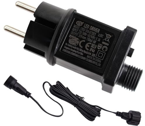 31 V 6W LED Power Supply,with Extension Cable IP44 LED Transformer Driver for Low Voltage LED Adapter for Christmas Lights, Fairy Lights (31V6W 1PCS)