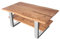 SAM B-Ware Couchtisch 115x65 cm Philipp, Sofatisch mit Ablage, Akazienholz massiv + naturfarben + lackiert, Beistelltisch mit echter Baumkante, U-Gestell Silber
