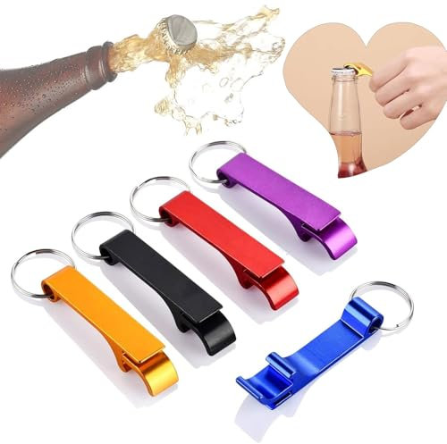 Dosenöffner, 5 Farben Bier Flaschenöffner, Flaschenöffner Schlüsselanhänger, Aluminium Bierflaschenöffner, Multifunktionaler Bottle Opener für Geburtstag Party Geschenk