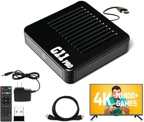Retrowave G11 Pro, Retrowave Game Box Retro Gaming Console[4k + 256gb], - 100,000 Retro Games, Wireless Retro Console, Plug and Play Video HDMI Retro Game Stick with 2 Wireless Dual Controllers (256G)
