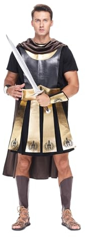 EraSpooky Tapfere Männer Römischer Gladiator Kostüm Halloween Soldat Antiker Krieger Set Fancy Dress Up Party