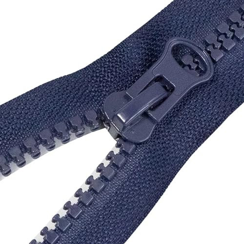 NJIEzhao Cerniera in Resina Open-End Singolo Doppio cursore Cerniera Giacca Cappotto Cappotto con Cerniera Lunga Borsa Indumento Accessori for Cucire Fai-da-Te Cerniera Lampo(Blue,60cm)