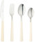 Grunwerg Bistro Posate, set da 16 pezzi, acciaio inossidabile 18/0, manico arrotondato, bianco