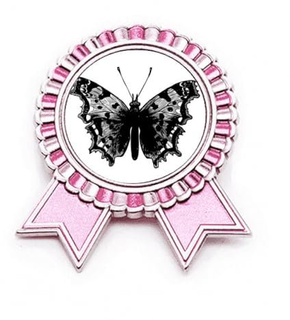 Broche motif spécimen noir Art déco Rose, M, Métal