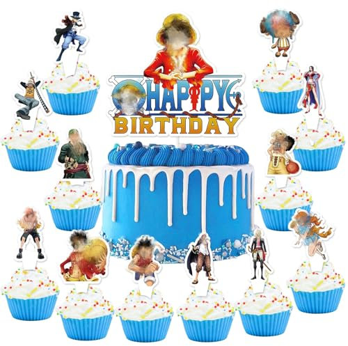 25 Stück Tortendeko Geburtstag, Themed Happy Birthday Tortendeko Mädchen Junge, Papier Cake Topper Geburtstag, Niedlich Kuchen Deko für Geburtstags Dekoration, Kuchenaufstecker fur Kinder