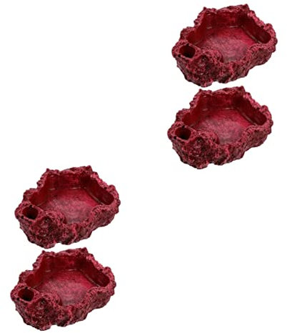 HAPINARY 4 Stück Kletter Futternapf Für Haustiere, Wassernapf Für Schildkröten, Reptiliennapf Aus Kunstharz, Reptiliennapf, Schlangen Wassernapf, Reptilien Wassernapf, Terrarium