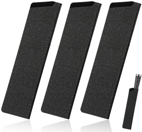 Knife Covers or Sleeves, 3 Pcs ABS Universal Knife Guard Set for Kitchen Knives Flocking Sheath Blade Guard Gentle, Non-Scratch Felt Lining Protectors Sleeve for Chef Knives, Cleaver, Black