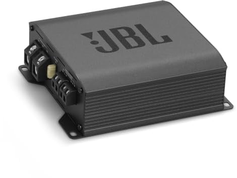 JBL Stage GT80021 Amplificador Coche 2 Canales Class-D | 260 W RMS x1 puente / 130 W RMS x2 / 800 W pico, Class-D, filtros HPF/LPF 32-320 Hz, Bass EQ 45 Hz, compatible Start-Stop