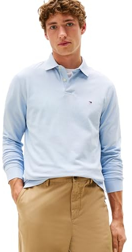 Tommy Hilfiger Men's Long Sleeve Polo Shirts in Regular Fit with Stretch and Organic Pique Cotton Long Sleeve Polo Shirts in Regular Fit with Stretch and Organic Pique Cotton (Pack of 1)