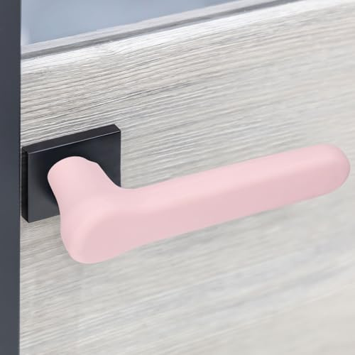 PATIKIL 5.9 Inch Door Handle Cover Silicone Sleeve Protector, 2Pcs Cushion Cover Protect Hands for Kitchen Bedroom Bathroom, Pink