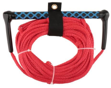 Hellery Cuerda para Esquí Acuático de 23 Metros con Asa, Correa Portátil para Surf en Barco, Cuerda de Remolque para Esquí Acuático para Wakeboard, Surf Y, Cuerda Roja