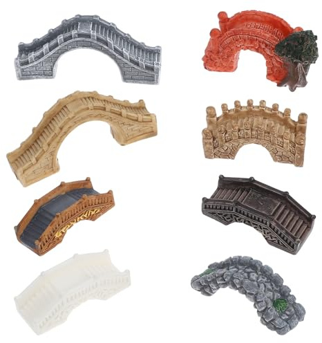 LIFKOME 8pcs Miniature Arch Bridge Fairy Garden Ornaments Micro Landscape Scenery Kits for Terrarium Bonsai Plant Pots Creative Garden Decor Accessories