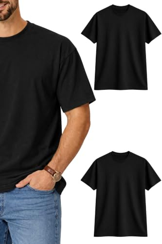 Re Tech UK - 2 Pack Heavyweight Cotton Mens T-Shirts