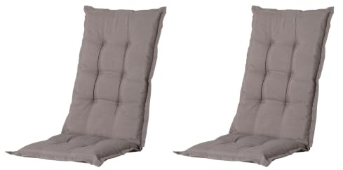 Madison 2er Set Hochlehner Auflagen, Bequeme und Stilvolle Gartenstuhlauflage für Holz-, Stahl-, Oder Kunststoffstühle, Sitzauflage - Indoor/Outdoor Stuhlpolster - Panama Taupe
