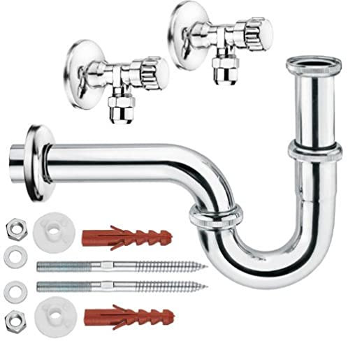 Cornat T317507 Waschtisch-Installationsset mit Röhrensifon, Mehrfarbig