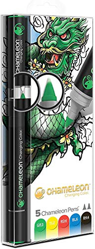 Chameleon Art Products - 5 permanente Alkohol-filzstifte; Grundtöne