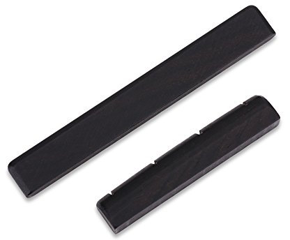 Dilwe Ukulele Brücke Sattel Set, Ebenholz Brücke Sattel & Mutter für 4 Saiten Ukulelen Musikinstrument Teile, SpielzubehörSonstiges Zubehör für Saiteninstrumente