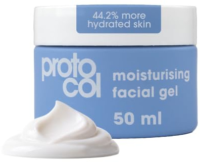 Proto-col Moisturising Facial Gel 50ml, Oil-Free Hydrating Face Gel with Hyaluronic Acid, Plant Collagen, Aloe Vera and Vitamins A C E for Dry Dehydrated Skin and Fine Lines, Essential Skincare