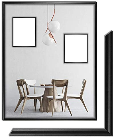 myposterframe Atlas Bilderrahmen 30 x 90 cm Kunststoff 90 x 30 cm Schwarz matt mit Kunstglas klar 1 mm