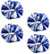 Cheerleader-Pompons für Cheerleader-Kostüm, 2 Paar, Blau / Weiß, für Jungen, Mädchen, Schule, Sport, Spiele, Teamgeist, Cheerleader, Tanzen, 4 Stück