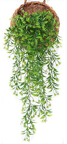CATTREE Künstliche Hängeranke, Trauerweide, Kunststoff, Pflanzen, Grünpflanzen, künstliche Efeu, UV-beständig, für Innen- und Außenbereich, Gartentür, Wandkörbe, Hochzeit, Party, Grün, 2 Stück