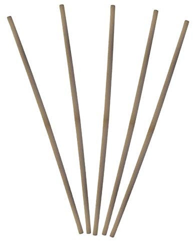 AB Tools Mango de madera para escobas, palas de nieve, 1,5 m x 2,5 cm, 5 unidades