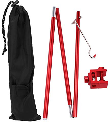 RiToEasysports Supporto per Lanterna da Tavolo in Lega di Alluminio Portatile Regolabile Pieghevole con palo Leggero da Campeggio con Custodia per Il Viaggio(Rosso)