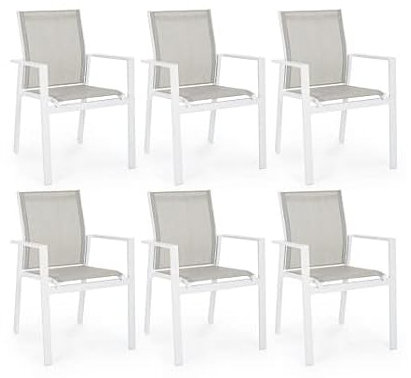 BIZZOTTO Salon Sessel Crozet, Weiß, 6 Stück