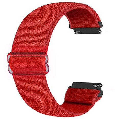 Ecogbd 22mm Bracelet de montre de remplacement élastique Compatible avec Galaxy Watch 46mm / Galaxy Watch 3 45mm / Gear S3 / Huawei Watch GT2 46mm, Bracelet en nylon souple pour homme (rouge)