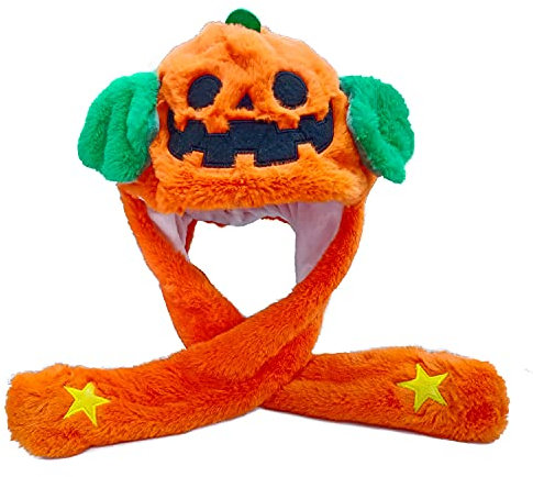 Tocwick Halloween Kürbis Hut, Jack-O-Lantern Hüte, Hände bewegliche Plüsch Kappe Lustige Requisite Fancy Party Requisiten für Cosplay Gothic Party Niedlich Kostüm Zubehör, kürbis, M