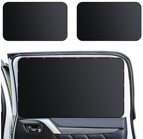 ZATOOTO Sonnenschutz Auto, Autovorhänge - Polyester, Schwarz, Anti-UV für Baby, Kinder, Haustiere, Erwachsene, Seiten-Heck, Persönliche Privatsphäre, 2 Stück