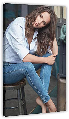 Schauspieler Alicia Vikander 27 Leinwand Poster Schlafzimmer Dekor Sport Landschaft Büro Zimmer Dekor Geschenk 60 x 90 cm Rahmen: