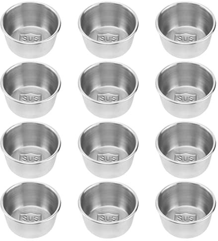 YARNOW 12Pcs in Acciaio Inox Condimento Salsa di Salsa di Condimento Piccoli Piatti di Condimento Piattini Della Ciotola Sushi Della Ciotola di Immersione Del Sushi Mini Antipasto