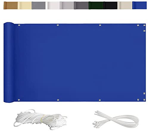 SUOMO Protección visual para balcón, 100% privacidad, opaca, protección contra el viento, protección solar con protección UV para pequeñas piscinas, jardines, patios, terrazas, balcones, vallas,