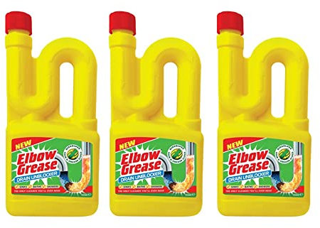 Elbow Grease Drain/Sink Unblocker - Heavy Duty Cleaner- Quickly and Easily Remove Sinks, Baths, Showers Blockage – All-in-One Drain Unblocking Kit(Elbow Grease Drain Unblocker Liquid-PK03)