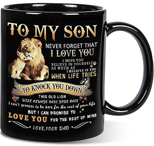 Shqiueos Inspirierende Geschenke für Sohn von Papa – To My Son Tasse, 325 ml, Geburtstag, Abschluss, Vatertag, coole Geschenke für Sohn, Erwachsene, Weihnachten, Valentinstag, Kaffeetasse