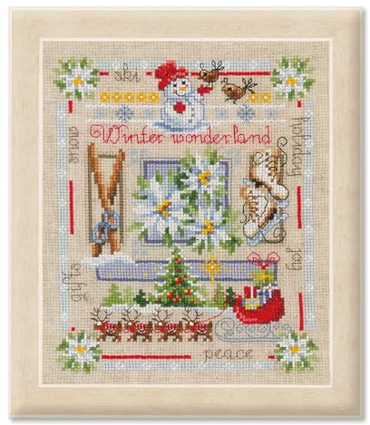 VERVACO Counted Cross Stitch Kit Complete Winter Embroidery Set Home Decoration Gift DIY Approx. 19 x 23 cm Counted Cross Stitch Embroidery