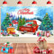 Weihnachtsbanner Dekorationen großes rotes LKW-Auto Merry Christmas Banner Vintage Aquarell Weihnachtsbaum Hintergrund für Weihnachten Neujahr Winter Urlaub Party Hofschild Outdoor Indoor Decor